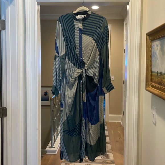 Otto Ame long sleeve maxi dress (bw)